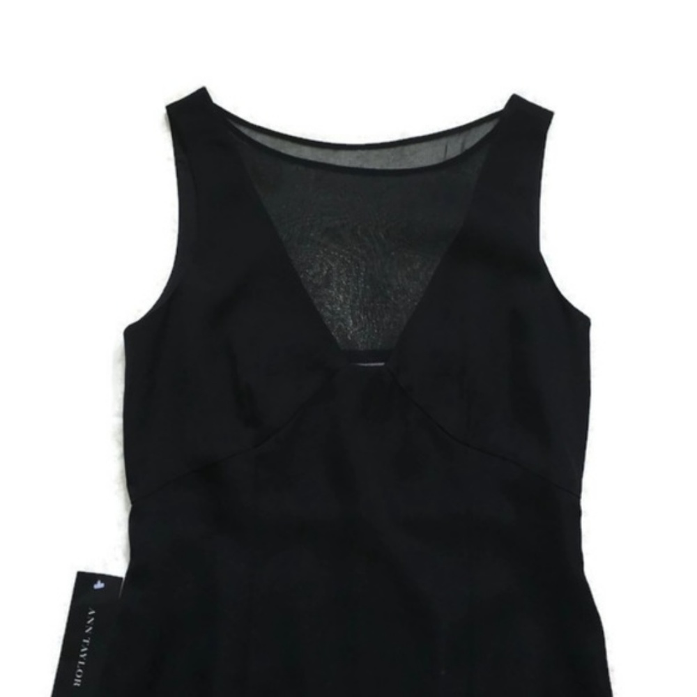 Ann Taylor Black Dress-Sheer Neckline-Sz 2 NWT - Picture 2 of 3